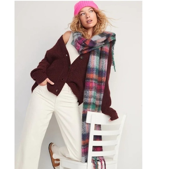 NWT! Women's Burgundy Cozy Shaker-Stitch Cardigan Sweater - medium TALL - Picture 1 of 6